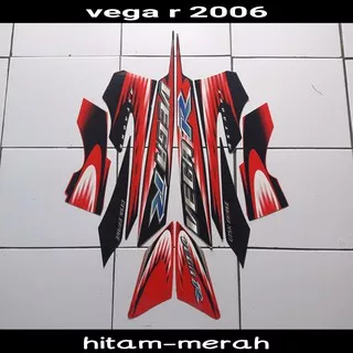 striping stiker motor vega r 2006 hitam merah