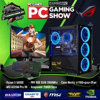 PC gaming editing Fullset AMD RYZEN 5 5600G Ram 8GB SSD 256 GB Siap Pakai LED 19inch ssd  ryzen 5 3600  pc gaming ryzen 5 ryzen  pc ryzen 5 3400g  amd ryzen 5 3600  pc editing  pc ryzen 5  gaming