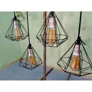 Kap Lampu Gantung Diamond Dekorasi Cafe Pelaminan Minimalis Industrial Cafe Light Vintage Rustic