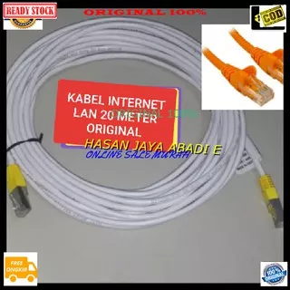 ori 100% kabel lan rj45 20 meter UTP Scable konektor wifi internet PLUG boot komputer jaringan