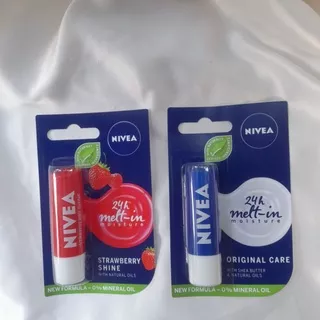 NIVEA Lip Balm - Strawberry Shine, Original Lip Care