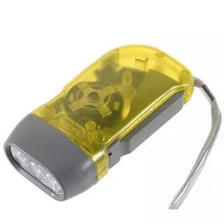 Senter Pompa LED Dinamo Tangan, Hand Pressing Flashlight Emergency