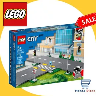 LEGO City 60304 Road Plates Glow in The Dark Street Lights Road Signs