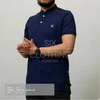 KAOS POLO KERAH SHANGHAI PRIA KAOS POLO SHIRT WARNA BIRU GERIMIS SIX POLO KERAH SHANGHAI DISTRO ORIGINAL