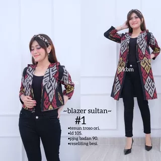 BAJU BATIK WANITA MODERN Outer Batik Wanita Modern Blazer Batik Vest Batik Wanita  BLAZER 2in1 Ori Tenun Troso