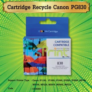 Cartridge Tinta Canon PG830 Black Recycle Catridge PG 830 Katrid PG-830 Hitam Printe Ip1880 Ip1980