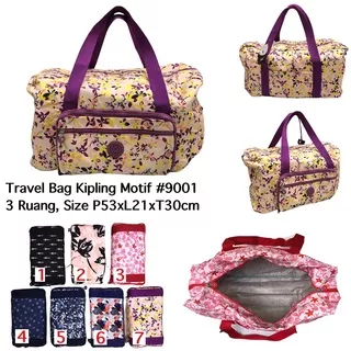 TRAVEL BAG KIPLING murah MOTIF IMPORT 3 RUANG HAND BAG TAS SELEMPANG kp 9001