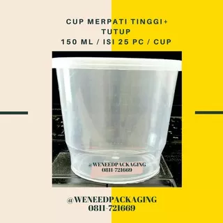 Cup Pudding + Tutup / Jelly / Cup Merpati / untuk150 ml / isi 25 pcs