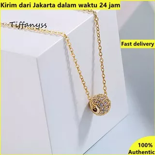 Kalung Emas 18K Berlapis Emas Titanium Steel Kalung Fashion Wanita Gypsophila Diamond Pendant