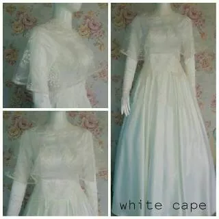 White cape kebaya gaun wisuda prawedding akad nikah gown muslim hijab pesta party