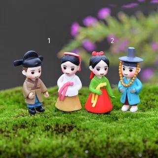 Miniatur Pasangan Korea Lucu Ornamen Bonsai Plastik Dioarama Miniatur - MNOH17