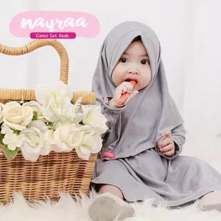 Nayra Syari Kids Pakaian Bayi Perempuan Set Gamis Bayi Murah Dress Jersey Zoya Kids Fashion Kekinian