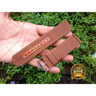 Tali jam tangan kanvas Coklat 20 22 24mm Strap Tali jam Canvas coklat 20-24mm