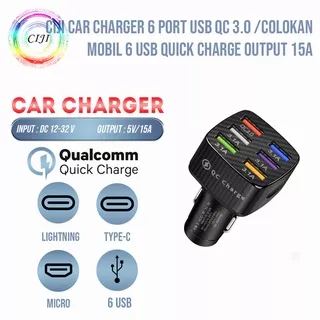 CIJI Car Charger 6 Port USB QC 3.0 /Colokan Mobil 6 USB Quick Charge