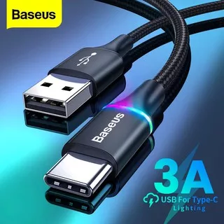 Baseus Kabel Data USB Micro USB 1 Meter 3A Untuk Samsung S20  Baseus LED Glowing Fast Charging HALO