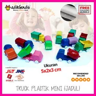 Mainan anak mobil trek / truck / truk plastik mini 90an