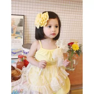 [JOYLEEN BEBE] Dress kuning tile polkadot import/Dress anak murah/Dress anak import/Dress Tutu