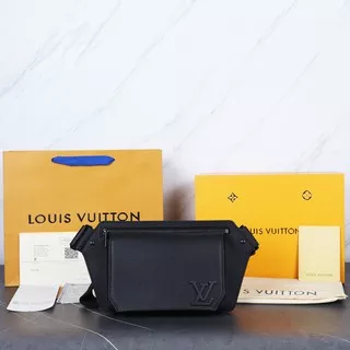 Tas bumbag LV Louis Vuitton aerogram with LV logo black bag  mirror quality 1:1 grade ori original quality replika replica best replica kw 1 kw premium