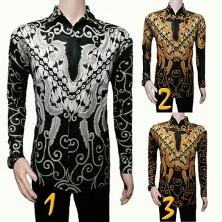 Kemeja Hem Batik Pria Motif Wayangan || Kemeja Batik Fashion Trand Pekalongan Size (M,L,XL)