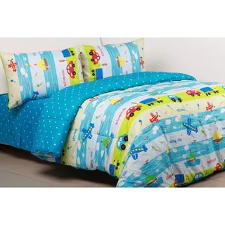 MOTIF TRAVEL TIME KAIN SPREI KATUN LOKAL CVC MERK STAR MOTIF ANAK