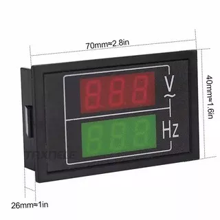 voltmeter volt meter digital ac 100v-300v  10hz - 100hz frekuensi hz hertz