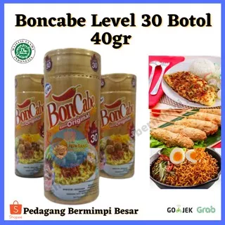 Boncabe Level 30 Botol 40gr/ Bon Cabe/ Bubuk Cabe/ Boncabe Bubuk
