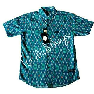 Kemeja Lengan Pendek Batik Distro Surfing M L XL Volcom