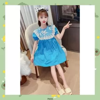 Dress Anak Perempuan Import Brokat Baloon Chinese 3-9 Tahun