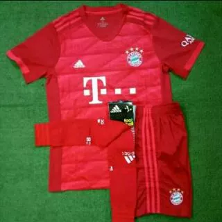 Setelan Jersey Kaos Baju & Celana Bola Bayern Munchen Munich Home Fullset 1 Set 2018 2019 Grade Ori