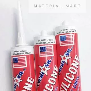Lem Kaca Sealant Botol Amerisil ORI Silicone 300 ml Clear Black white | Material Mart