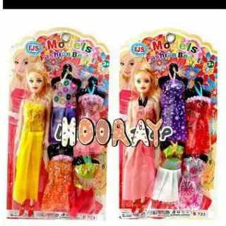 MAINAN QNAK BONEKA BARBIE CANTIK PLUS 4 BAJU MODEL