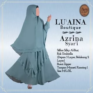 AZRINA SYARI set gamis hijab muslimah syari busui premium branded elegant ori pesta terbaru