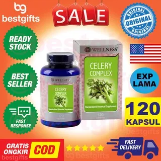 WELLNESS CELERY COMPLEX INFLAMASI PERADANGAN GINJAL TEKANAN DARAH TINGGI PERUT KEMBUNG 120 KAPSUL