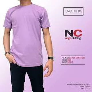 KAOS POLOS WARNA UNGU MUDA COTTON COMBED 30S/ KAOS POLOS PRIA WANITA LENGAN PENDEK