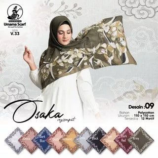 OSAKA MOTIF Umama Jilbab Hijab Kerudung Scarf Segi Empat SegiEmpat Square Printed Motif SA9 MB