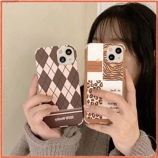 ?Ready Stock?IPhone 13 12 11 Pro Max XS Max XR X 8 7 6 6s Plus Case Yellow leopard Phone Case Soft Lambskin Protective Cover