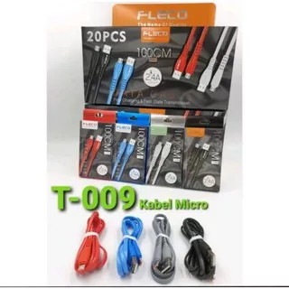 KABEL DATA FLECO T009 ANDROID MICRO 100CM KABEL CHARGER CASAN FLECO T-009 ANDROID MICRO 1M PCS