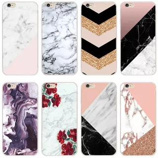 iphone 5 5s se 6 6s plus 7 plus 8 Case TPU Soft Silicon Protecitve Shell Phone casing Cover Fashion marble collage