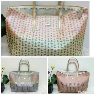 Baru Restock Totebag Kanvas Pria / Wanita Trendy Camera Besar Pakai Resleti V5132Q  Tas Lacoste 