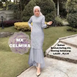 MAXI CELMIRA MERMAID | DRESS DUYUNG BRUKAT | DRESS PESTA PANJANG | BAJU KONDANGAN LEBARAN TERBARU