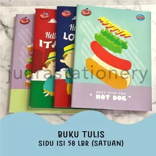 [ SATUAN ] Buku Tulis SIDU 58 Lembar (284) / Buku Sinar Dunia / SIDU 58 Lbr 58lbr 16x21cm SINARMAS