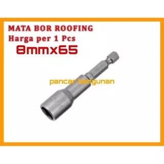 MATA BOR ROOFING 8MMX65MM 1 PCS - MATA SOCK ROOFING 8MMX65MM - MAGNETIC NUT - BAUT KUNCI KEPALA ROOF