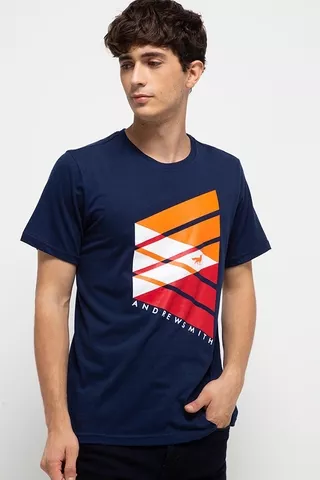 ANDREW SMITH CROSSED BAR T-SHIRT (NAVY)