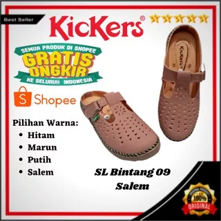 Sepatu Selop Bustong Casual Wanita KicKers SL Bintang 09 Salem