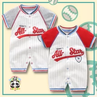 BAJU BAYI JUMPER BASEBALL SHORT SLEEVES (PENDEK) MOMMY’S ALL STAR