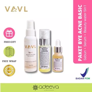 (SIAP KIRIM) VAVL Beauty By Vivalentine / Paket Sabun Blemish + Serum Blemish + Beauty Water (Paket Bye Acne)