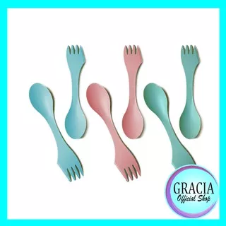 Gracia - Sendok Makan Set - Sendok Garpu Set - Alat Makan Dengan Box - Rainbow Twins Spoons With Box GL1493