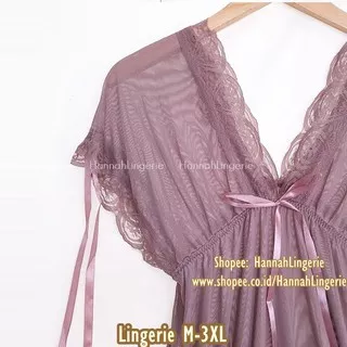 Transparan Lingerie M L XL XXL, Baju Tidur Premium Seksi Cantik Hot Ukuran Besar Jumbo Big Size 992