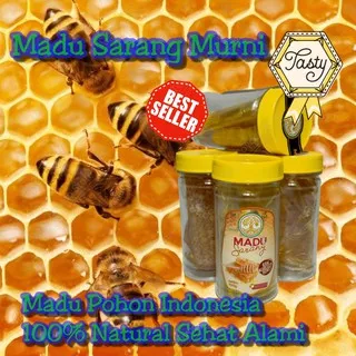 Madu Asli Dari Sarangnya 100 gram - Sarang Maduku - Sarang Madu Hutan Original 100% Alami Honey Comb Raw Honey Bee Pollens Royal Jelly