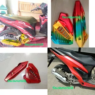 Tutup radiator plus tutup knalpot vario 125 new vario 150 new 2018 2019 crome merah pelangi gold